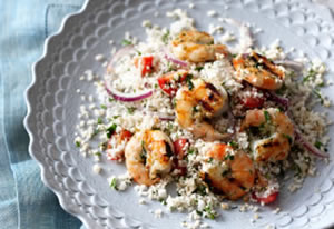 Tiger Prawns with Cauliflower Cous Cous